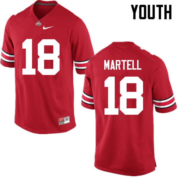 Ohio State Buckeyes Tate Martell Youth #18 Red Game Stitched College Football Jersey